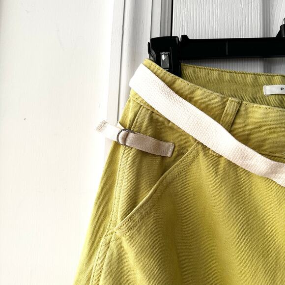 PacSun NWT Jayde Balloon Cargo Yellow Baggy Pants Waist 24 New With Canvas Belt - Picture 9 of 14